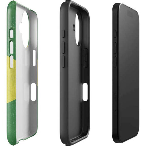 Brazil Flag Distressed iPhone 16 Plus Impact Case